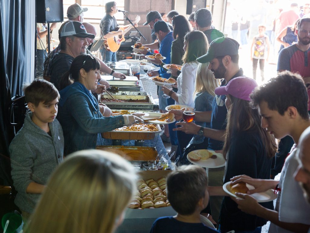 photos from the viewing party for order/fire's 4th episode and pig picking at Free Range Brewing (Photo by Darius Evans)